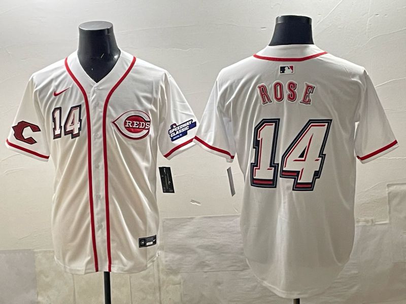 Men 2025 Cincinnati Reds #14 Rose White Nike 2025 MLB Jersey 06->cincinnati reds->MLB Jersey